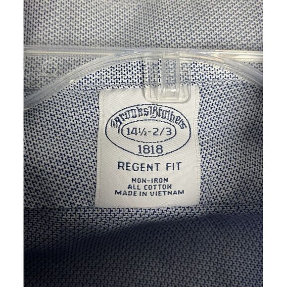 Brooks Brothers‎ Regent Fit Light Blue Textured Non Iron Dress Shirt 14.5 2/3 - Picture 5 of 5